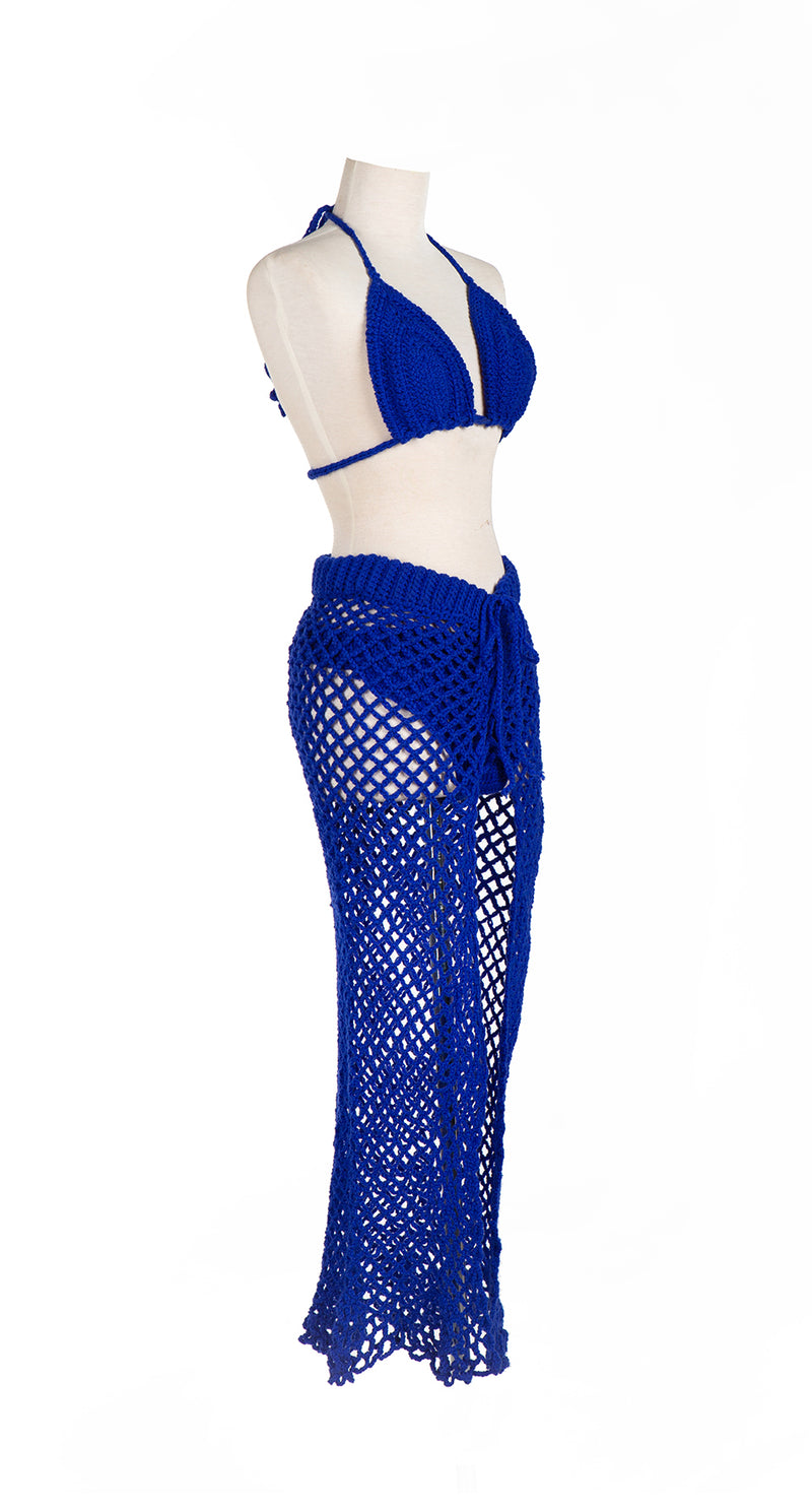 Electric Blue hand Crochet Cover-Up