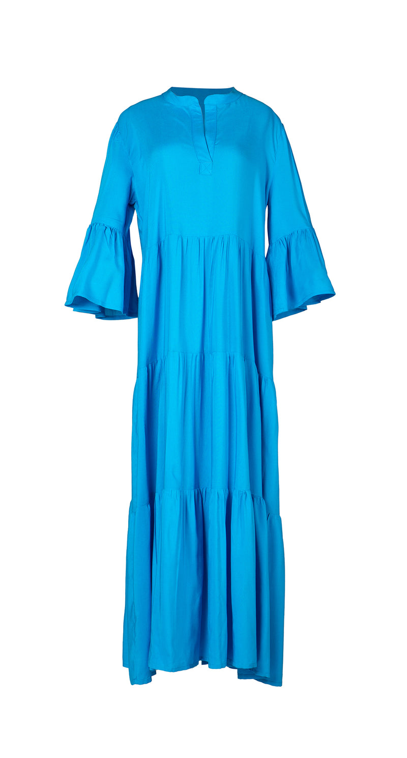 Turquoise Waterfall Long Dress
