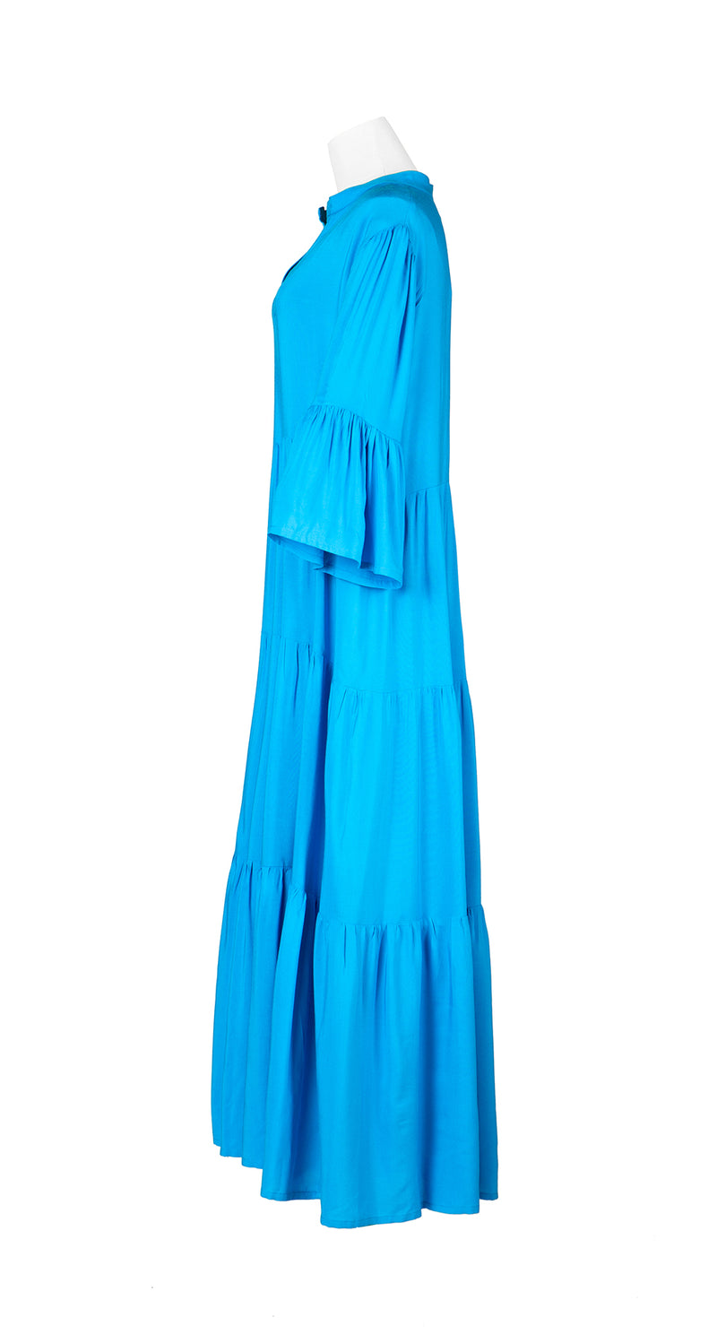 Turquoise Waterfall Long Dress