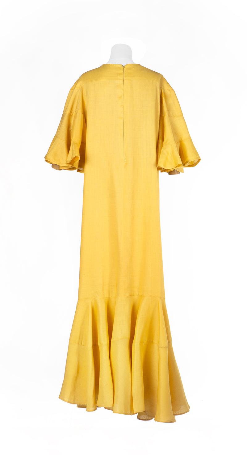 Betta Fish Mustard Long Dress
